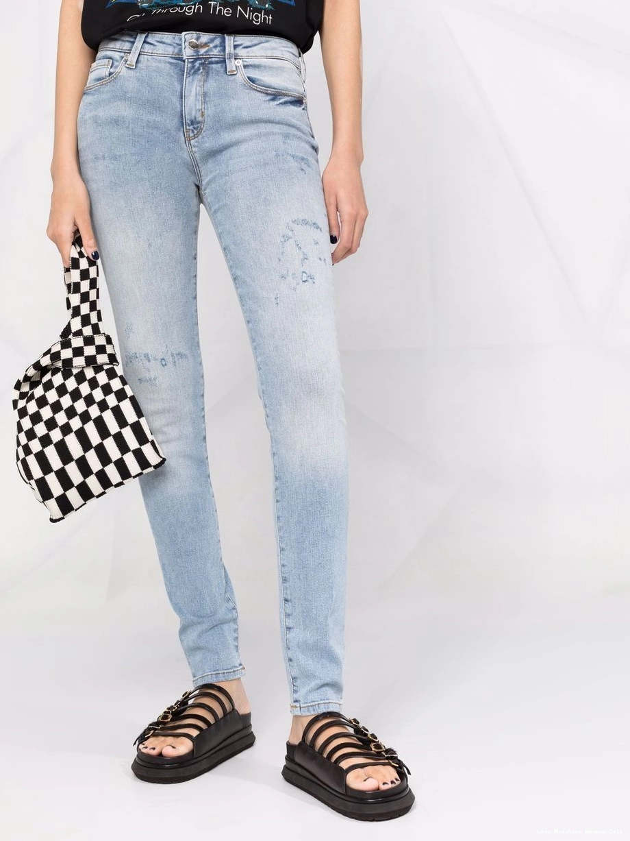 Affordable skinny Women distressed-effect Love Moschino jeans 0406